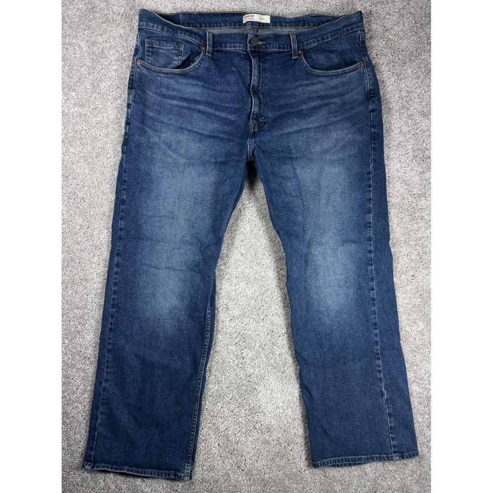 Levi Strauss Signature‎ Mens Relaxed Fit Jeans Dark Wash Waist 40 Inseam 30